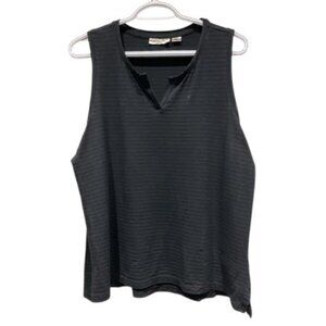 Christian Siriano New York black striped sleevelesss V-neck tank top size XL